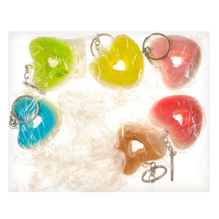 Square “heart”, on a key fob, color mix-6
