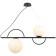 Suspended lamp Vine 2XE27 40W, size 25x91x75.5-150 cm, black color