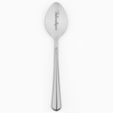 A spoon with engraving on the postcard Novosibirsk, 3 x 14 cm.-2
