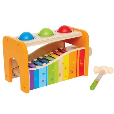 Musical bench with xylophone and habitat