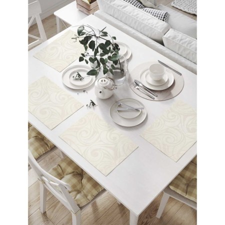 A set of napkins for setting the table "pastel curls", rectangular, size 32x46 cm, 4 pcs
