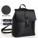 City backpack of artificial leather with lightning, black color