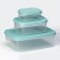 A set of food rectangular fodder containers, 3 pcs: 150 ml, 500 ml, 1.2 l, the color is turquoise