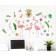 Interior color plastic sticker "Flamingo, Tukan and hummingbird" 60x90 cm
