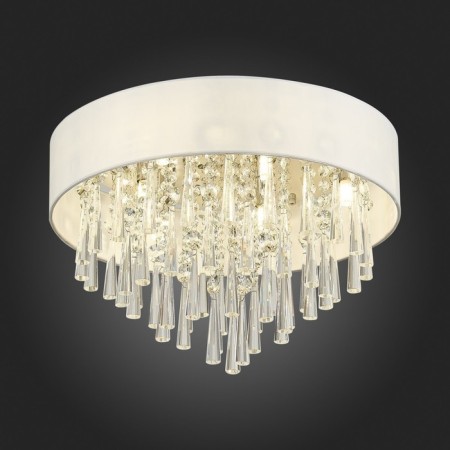 Ceiling lamp G9, 6x5W, 33x45 cm, chrome color, white, transparent-7