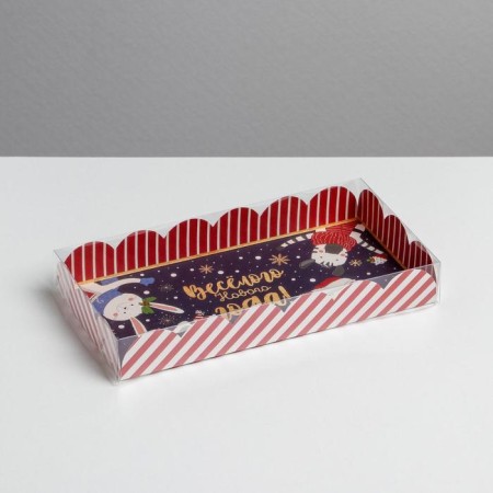 Box for confectionery products with PVC Lid "Beasts", 10.5 x 21 x 3 cm, New Year