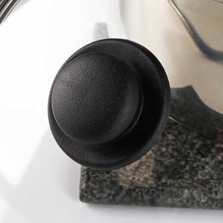 Glass cover for pans and pots “Dolyana”, D = 22 cm, stainless rim, plastic handle-2