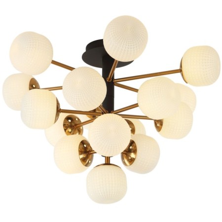 Ceiling chandelier Atomic 16xg9 LED 5W, size 58.5x58.5x41 cm, black color, bronze
