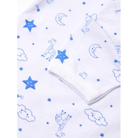 Body baby with a short sleeve "Giraffes", white/blue color, height 80-2