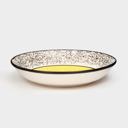Ceramic Persia plate, deep, 550 ml, 19 cm, yellow, 1 variety, Iran