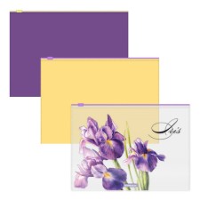 A set of envelopes folders on the ZIP-Molniya B5 (289 x 214 mm), 180 μm, Erichkrause Soft Iris, 3 pieces, translucent, mix