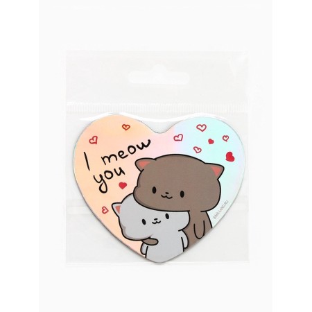 Magnet for the refrigerator "Cats", on February 14, holography, 7 × 6 cm-3