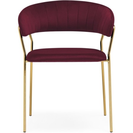 CHARTAL SHAMELIA 1 metal/velor, gold/burgundy 60x52x79 cm-1