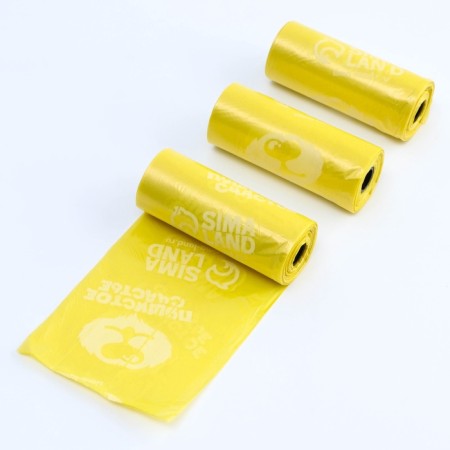 Packages for cleaning for dogs "Fluffy Happiness" (3 rolls of 15 packets, 22 x 30 cm), yellow-2