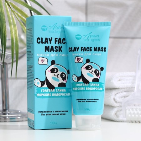 Face mask "Family Cosmetics" with blue clay and seaweed, 100 g