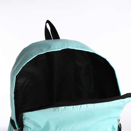 Youth backpack from textiles, 3 pockets, wallet, mint color-6