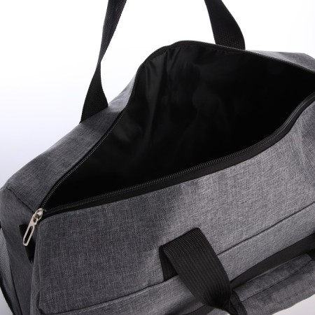 Road bag on lightning, 3 external pockets, a long belt, the color is gray-2