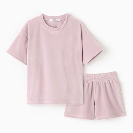 Kids' costume (T-shirt, shorts) KAFTAN PLUSHY R.34 (122-128), lilac-1