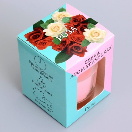 Aromatic candle in glass 5x6cm, rose-5