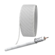 Coaxial cable RG-6U, 75 Ohms, CCS/(braid AL 64%), PVC, white color, bay 100 m, Simple