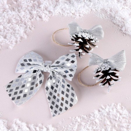 New Year's set "cones and bows", color silver-1
