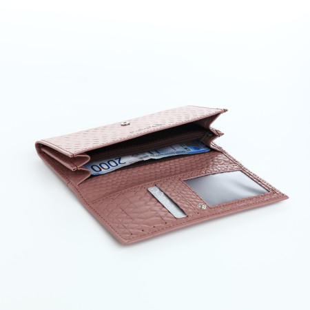 Women's wallet on the button, Textura, pink color-3