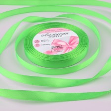Satin tape, 10 mm × 23 ± 1 m, spring-green color # 52