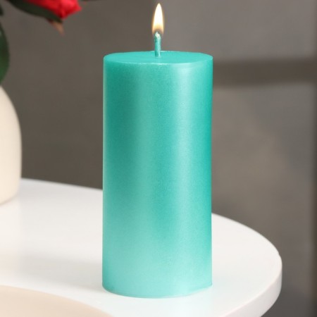 Candle-cylinder smooth, 5x10 cm, tiffany, metallic, 6 hours