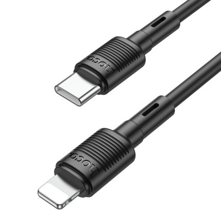 Hoco X83, Type -C cable - Lightning, 2.4 A, 1 m, data transfer, PVC, black