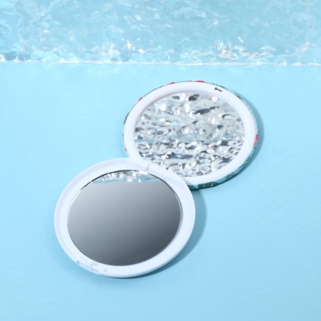 Flaming folding mirror, d = 7.5 cm, green color-1