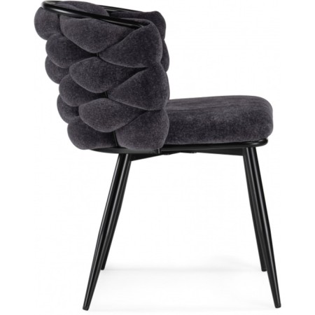 Stew on a metal frame Rendi Metal/fabric, black/gray 64x70x77 cm-2