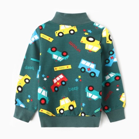 Sweatshirt for a boy, emerald color, height 98 cm-4