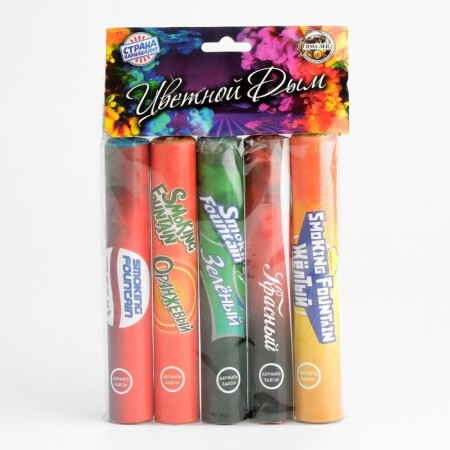 Color smoke, charge 0.8 inches, opt, 60 seconds, price per 1 pc, mix of 5 pcs