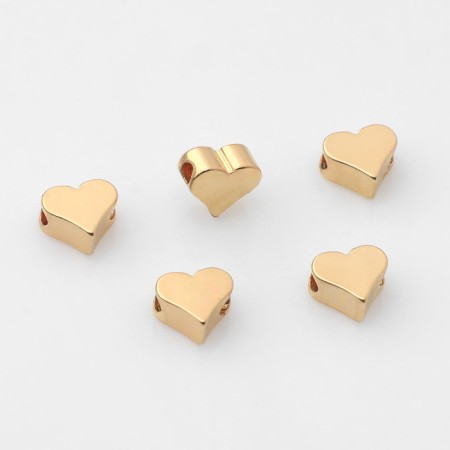 Busin-Lodger Rodir. "Heart", 6 × 6 mm, d (ext.) = 2 mm, (set 10 pcs.), Color gold
