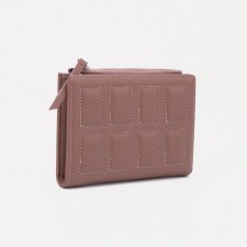 Women's wallet on the button, powder color