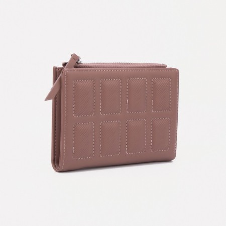Women's wallet on the button, powder color