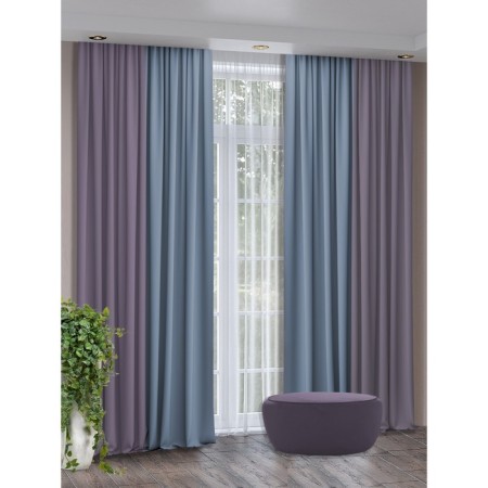 Set of curtains "Canvas", size 200x270 cm, 2 pcs, color purple marengo-5