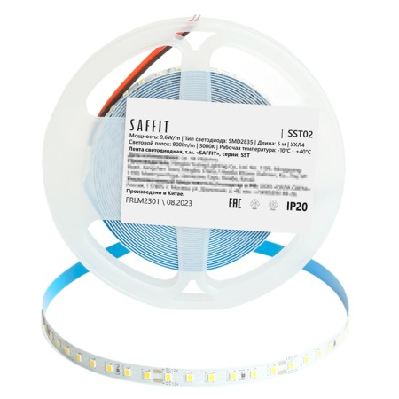 SAFFIT LED strip, 5 m, SMD2835, 120 LED/m, 9.6 W/m, 12V, glow warm white-1