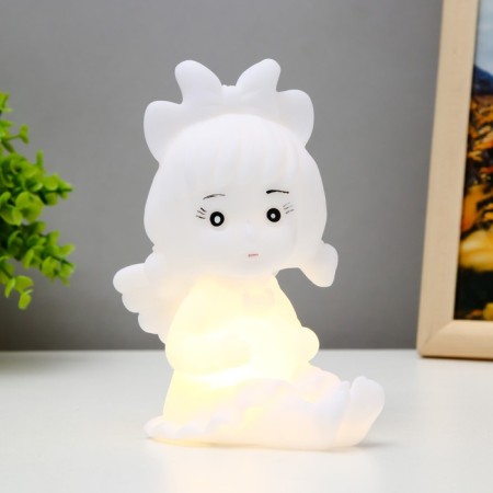 Nightlight "angelic baby" LED from battery 3xlr44 white 7x10x15cm Risalux-1