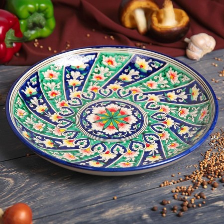 Largan Rishtan ceramics "Patterns", 28 cm, blue