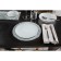 Black dining plate Magistro "marble", d = 20 cm, white color