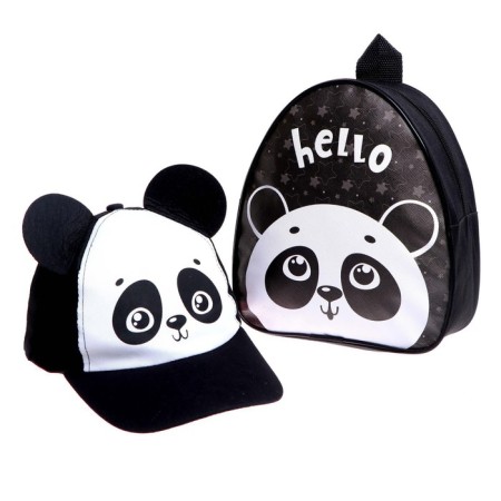 Children's set "Panda" (backpack+cap), river. 52-54 cm-7