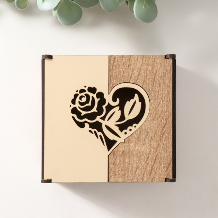 Combined box "Flower in the heart" 10.5x10x7 cm-2