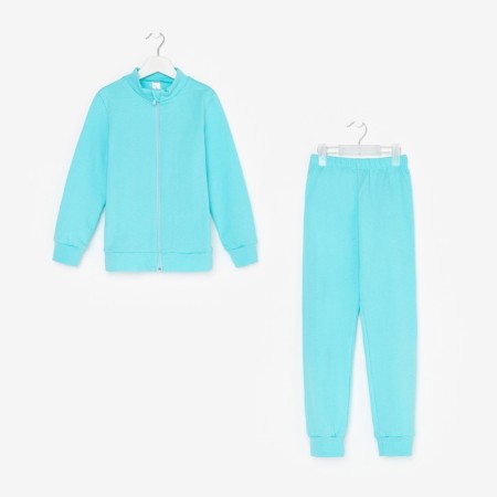 Costume (jumper, trousers), children are launched, turquoise color, height 98 cm-5