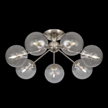Ceiling chandelier CITILUX "Tommy" CL102171, 66.5x66.5x26 cm, 7x40W, E14, gray color gray-2