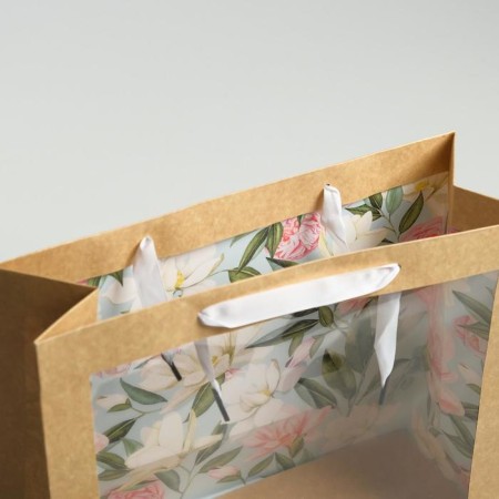 Gift Crafts with a plastic window, packaging, “Flowers”, 31 x 26 x 11 cm-2