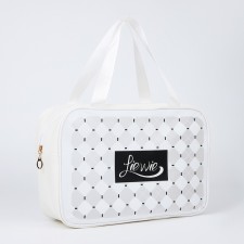 Cosmetic bag with lightning, white color