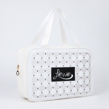 Cosmetic bag with lightning, white color