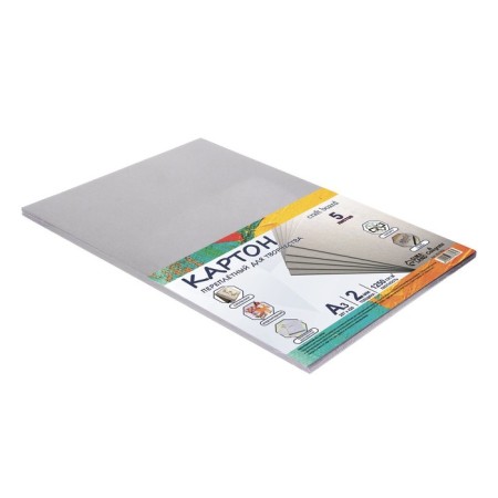 Binding cardboard A3 (297 x 420 mm), set of 5 sheets, 2.0 mm, 1250 g/m2, gray, in the package, calligrata-1