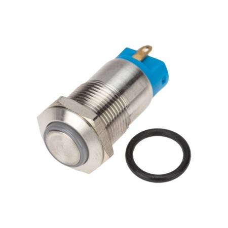 Anti-Vandal button Ø12 36V (LED) B/Fix (4C) OFF- (ON) Blue (A-12-C2) Rexant